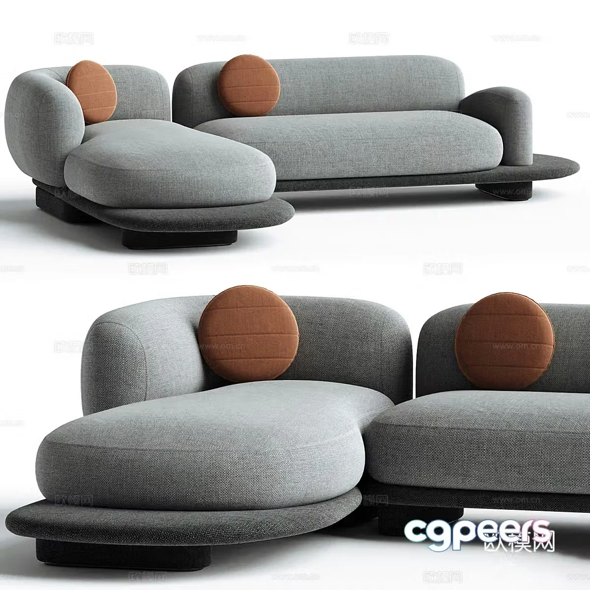 Modern Italian Busnelli Grumetto casual sofa 3d model