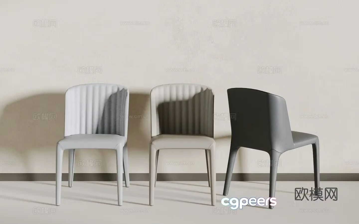 Light luxury dining chair 3D model