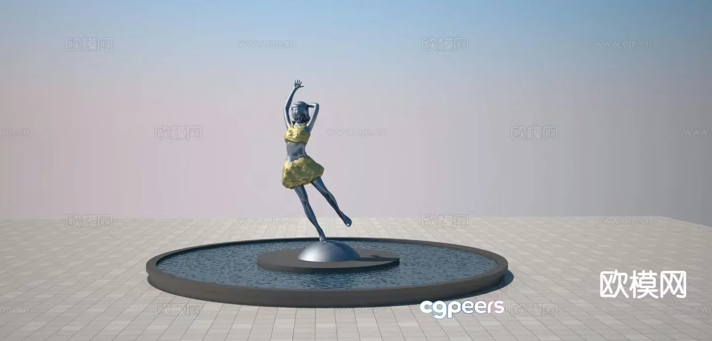 Modern girl sculpture 3d model