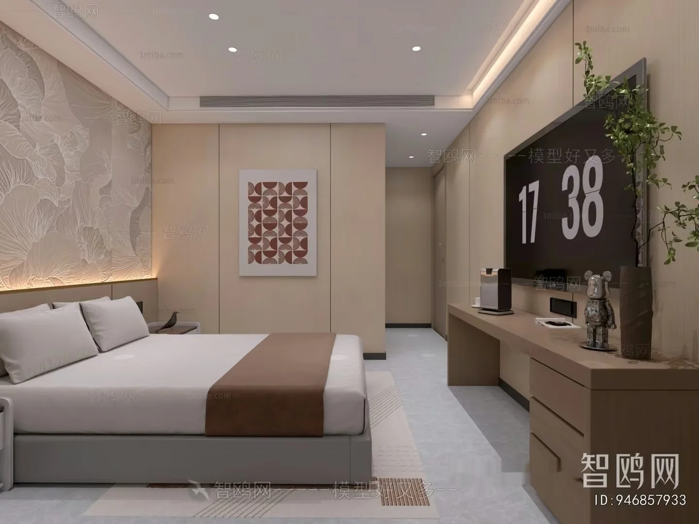 Modern Bedroom 3D Model – 11484 – VRAY Render