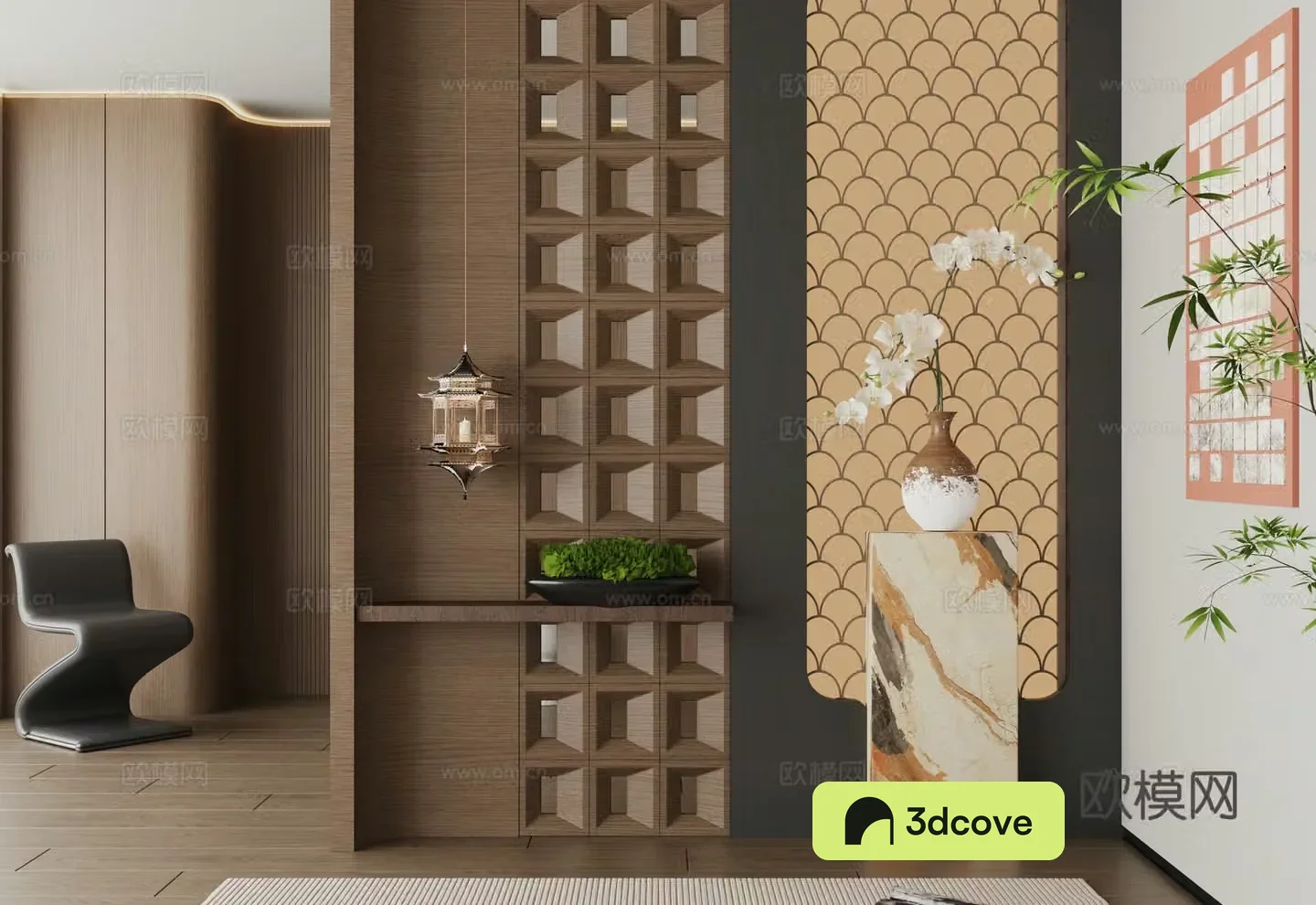 New Chinese style entrance partition Decorative entrance