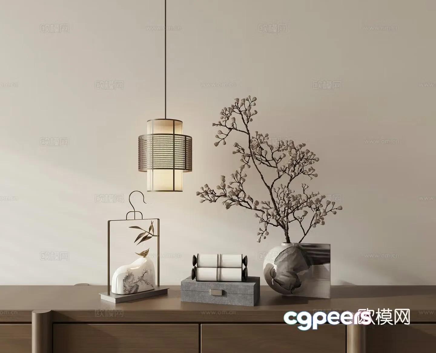 Combination ornament chandelier pot plant 3D model