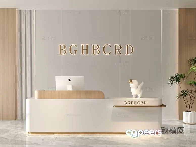 Modern Reception Desk 3D Model – 15920 – VRAY Render