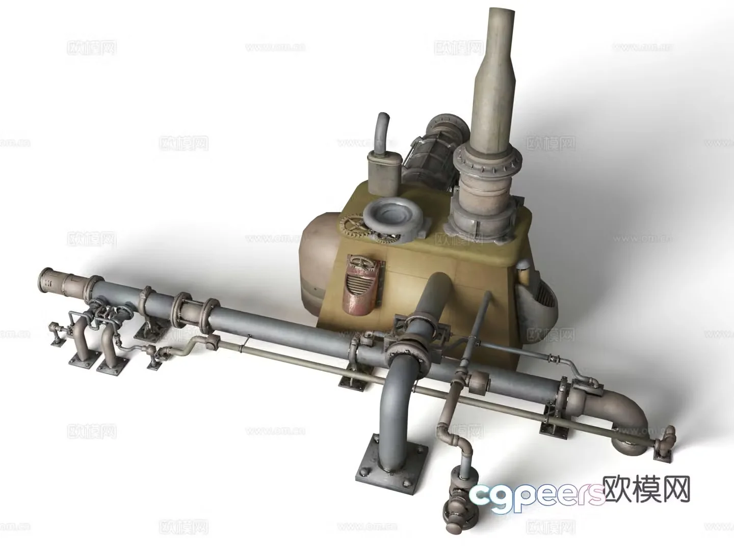 Industrial LOFT ornaments Cyberpunk Steampunk Mechanical ornaments Gear3d model