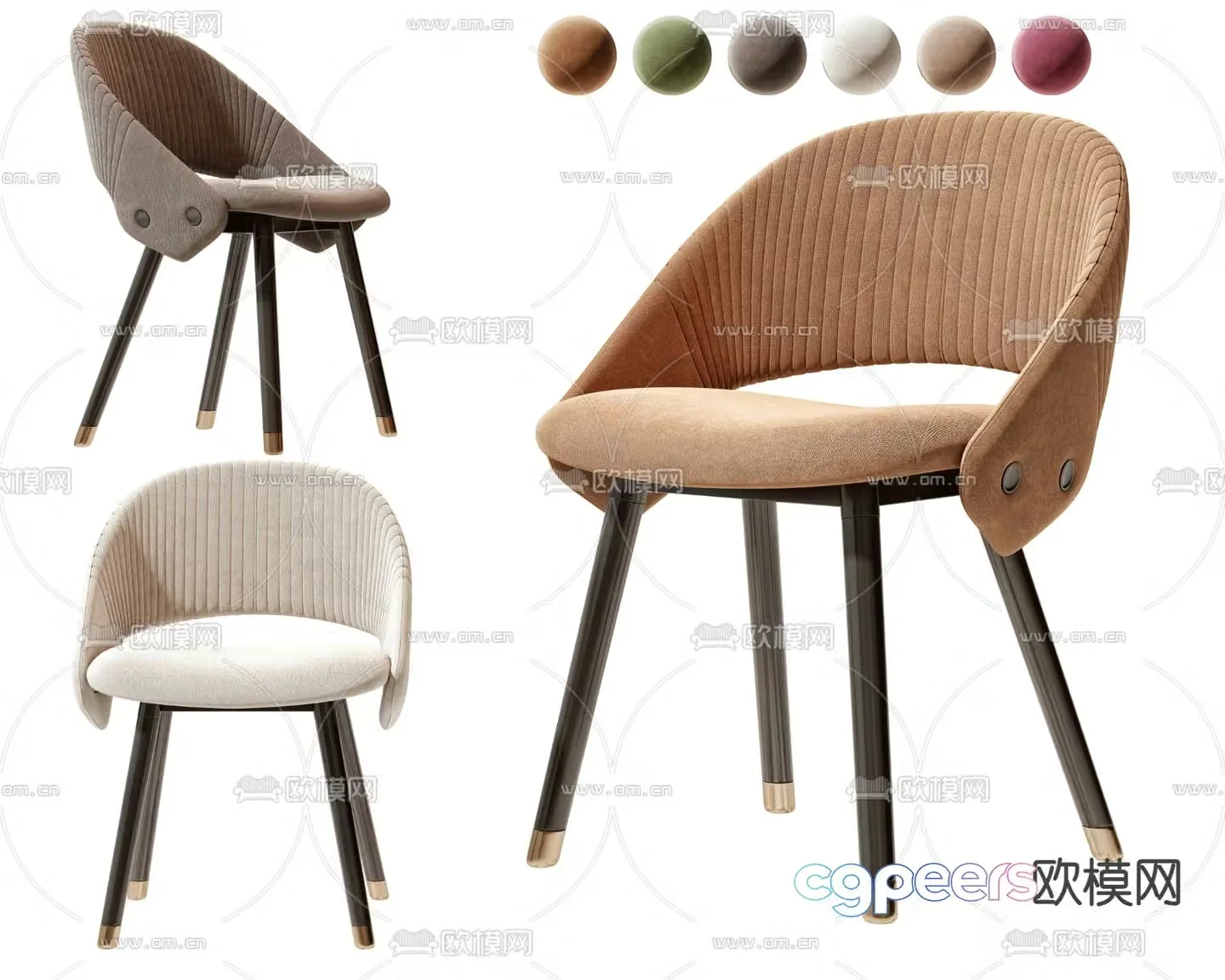 Modern chair single chair dining chair 3d model