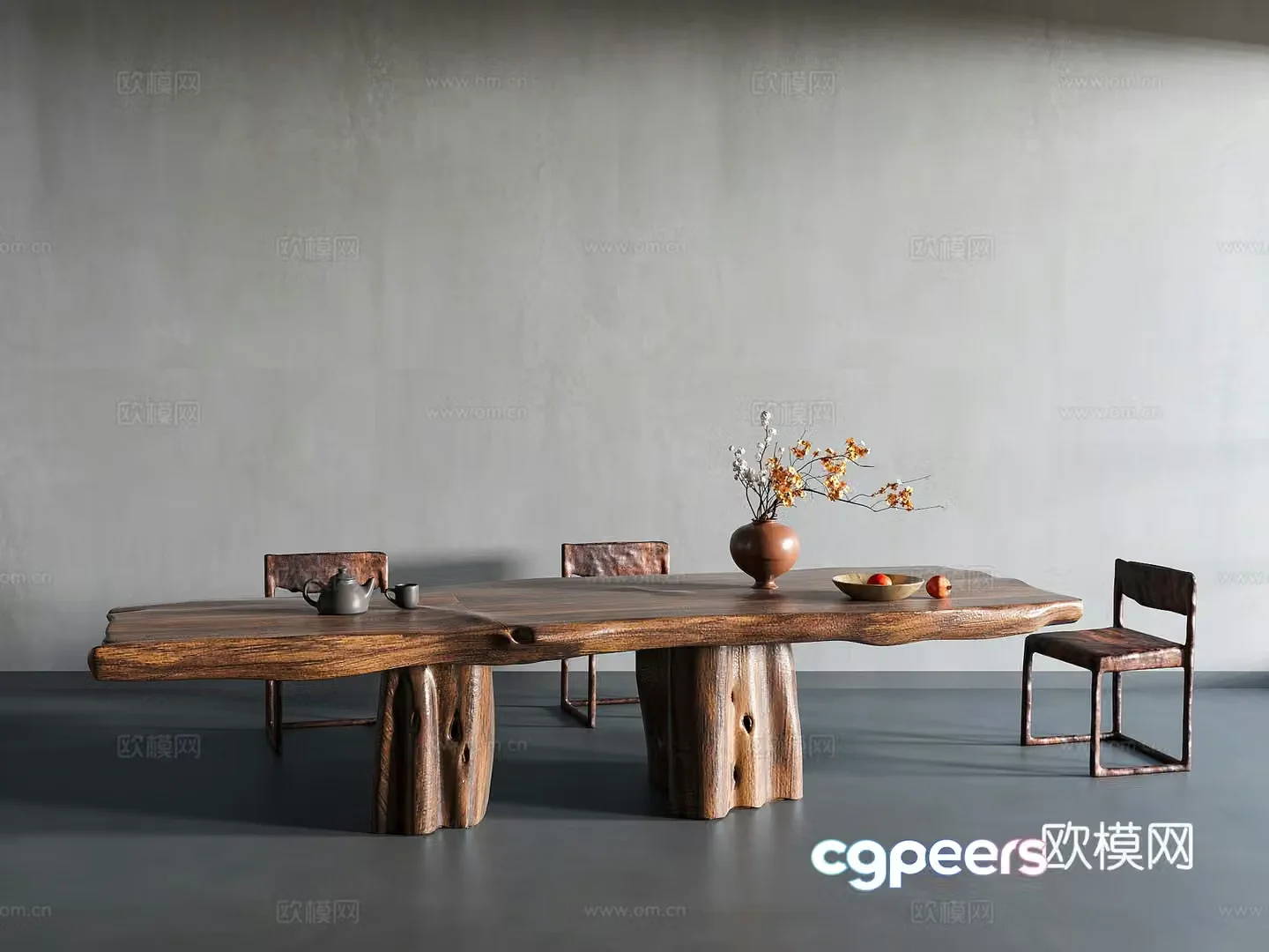 Wasabi Wind Tea Table and Chair 3D Model