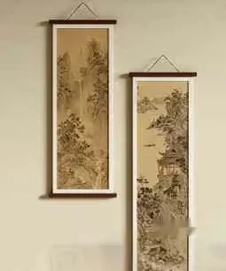 Two Hanging Scrolls 3D Model – 17049 – VRAY Render