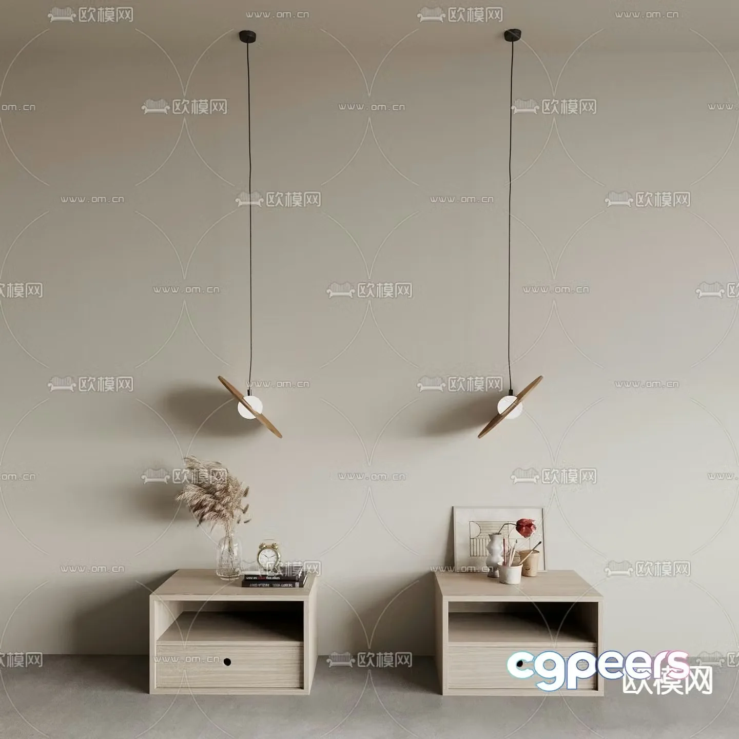 Modern bedside table 3d model
