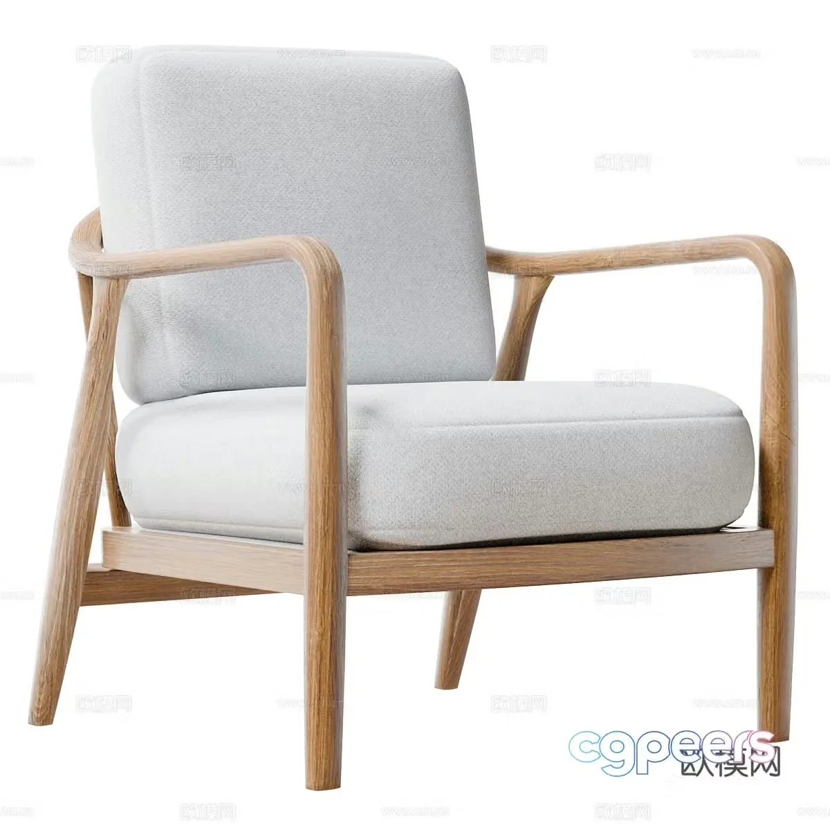 New Chinese Potterybarn Isla Armchair 3D Model
