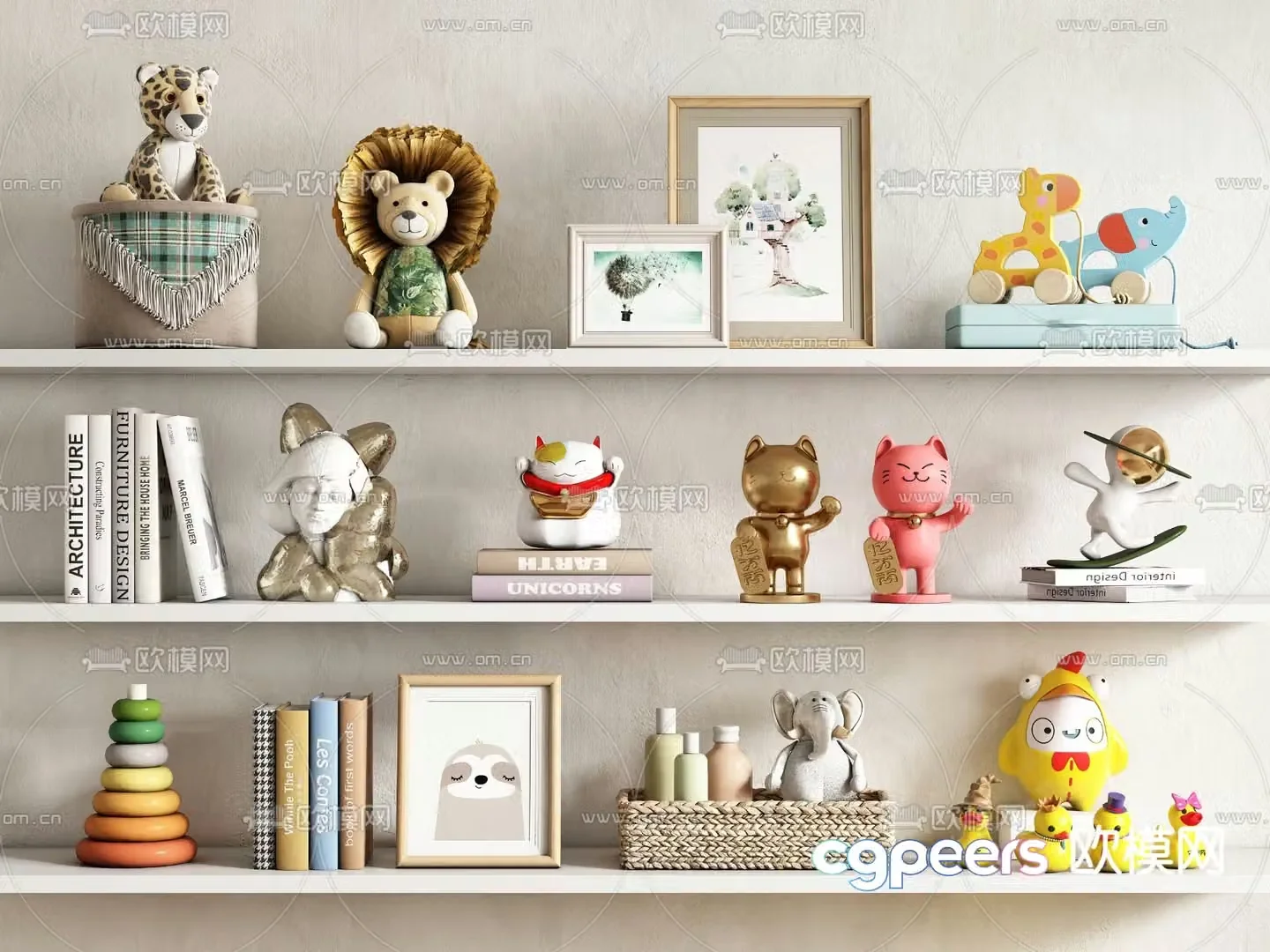 Children’s ornaments dolls dolls books 3d model