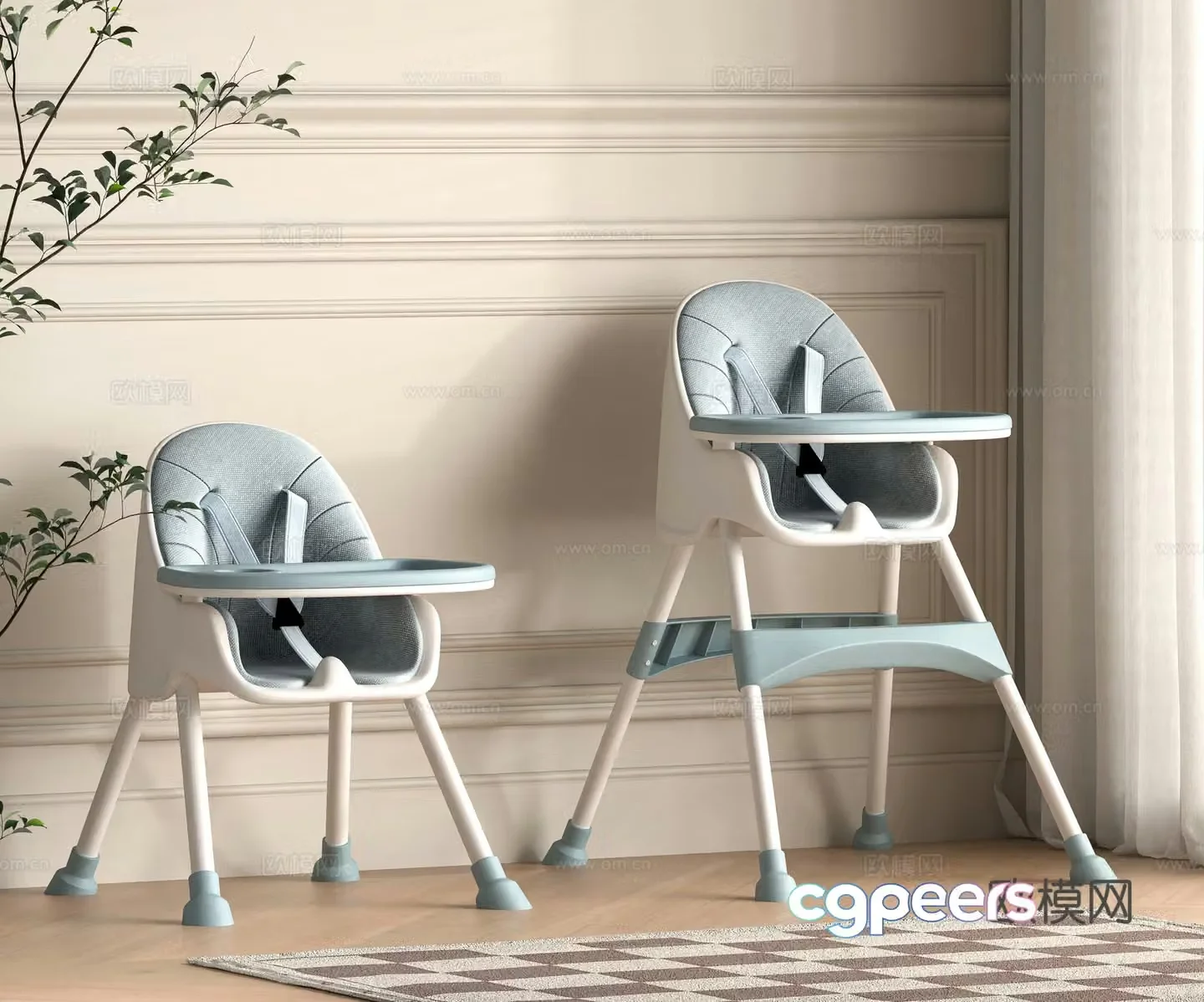 Modern baby chair 3d model