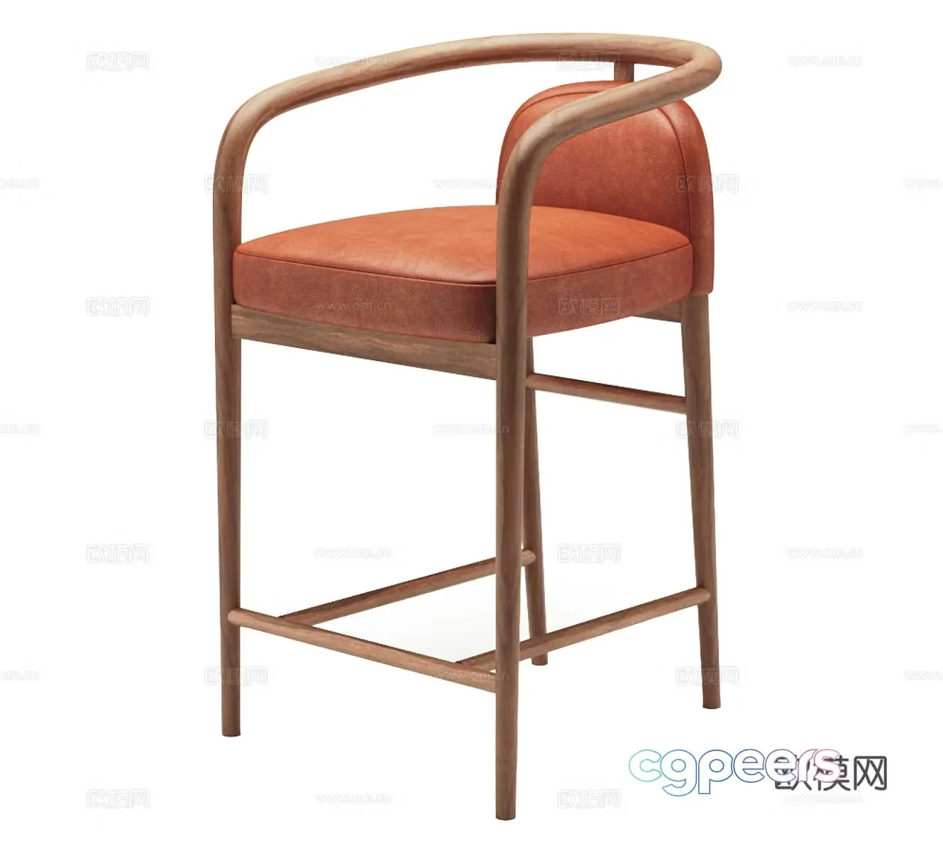 Light luxury bar chair leather bar chair leather bar chair simple bar chair minimalist bar chair casual bar chair 3d model