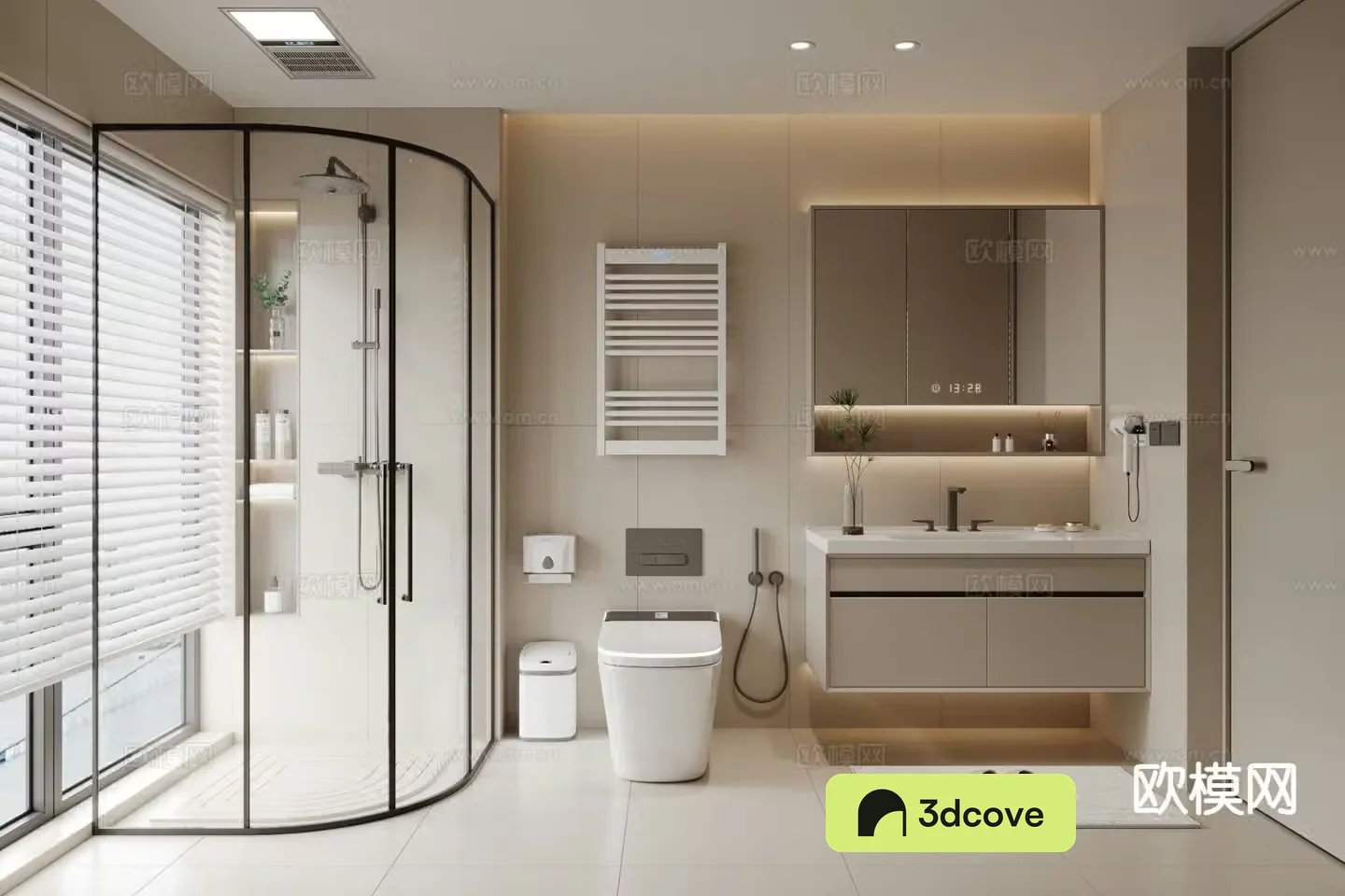 Cream style bathroom toilet
