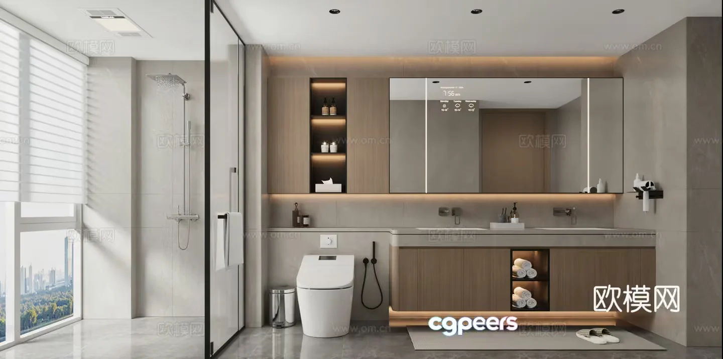 Modern Bathroom 3D Model – 13312 – VRAY Render
