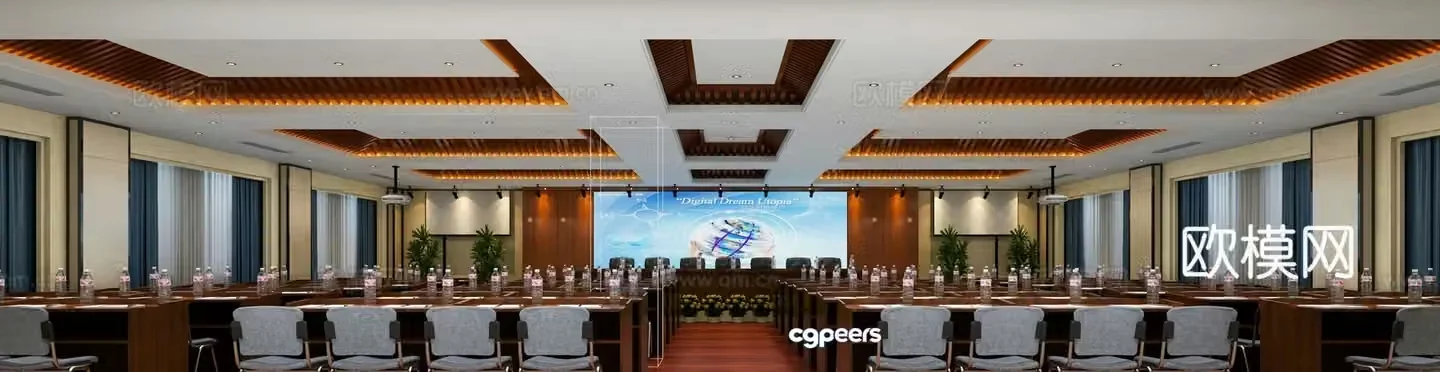 New Chinese style lecture hall conference hall 3D model