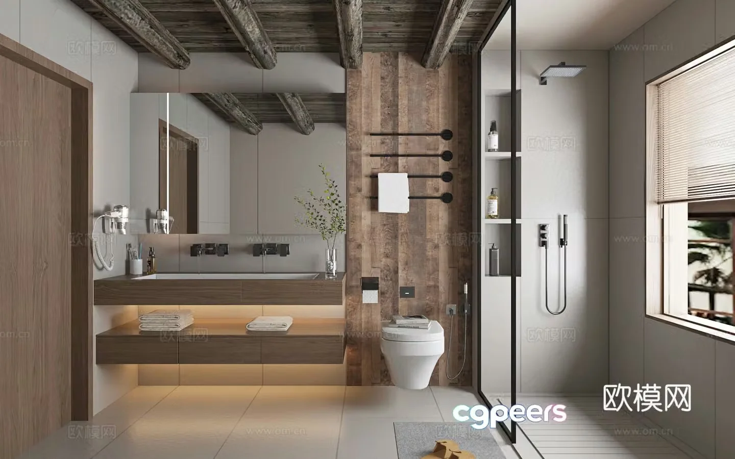 Wabi Sabi B&B bathroom hotel bathroom 3d model
