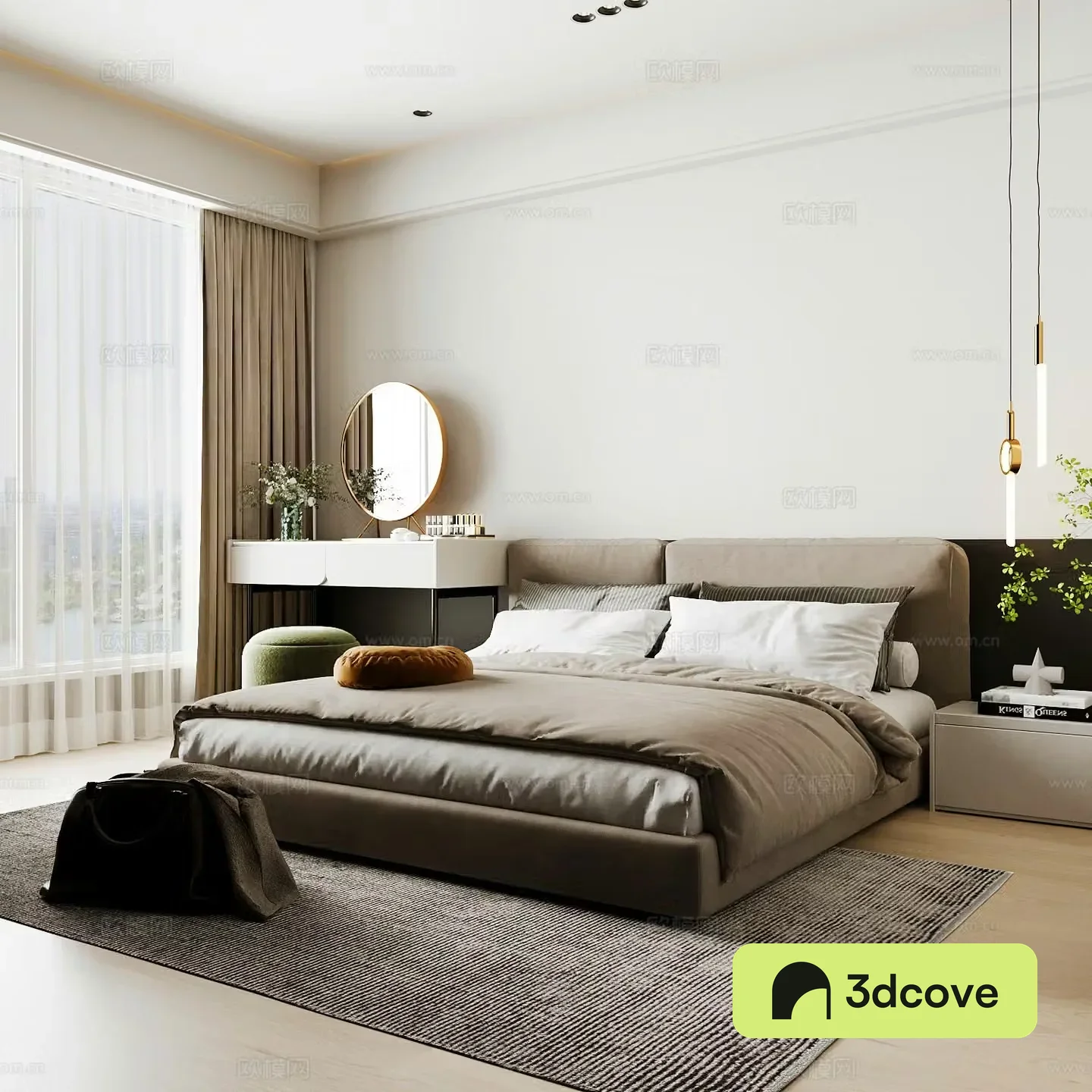 Modern home bedroom Modern bedroom Italian bedroom Simple bedroom Italian bed