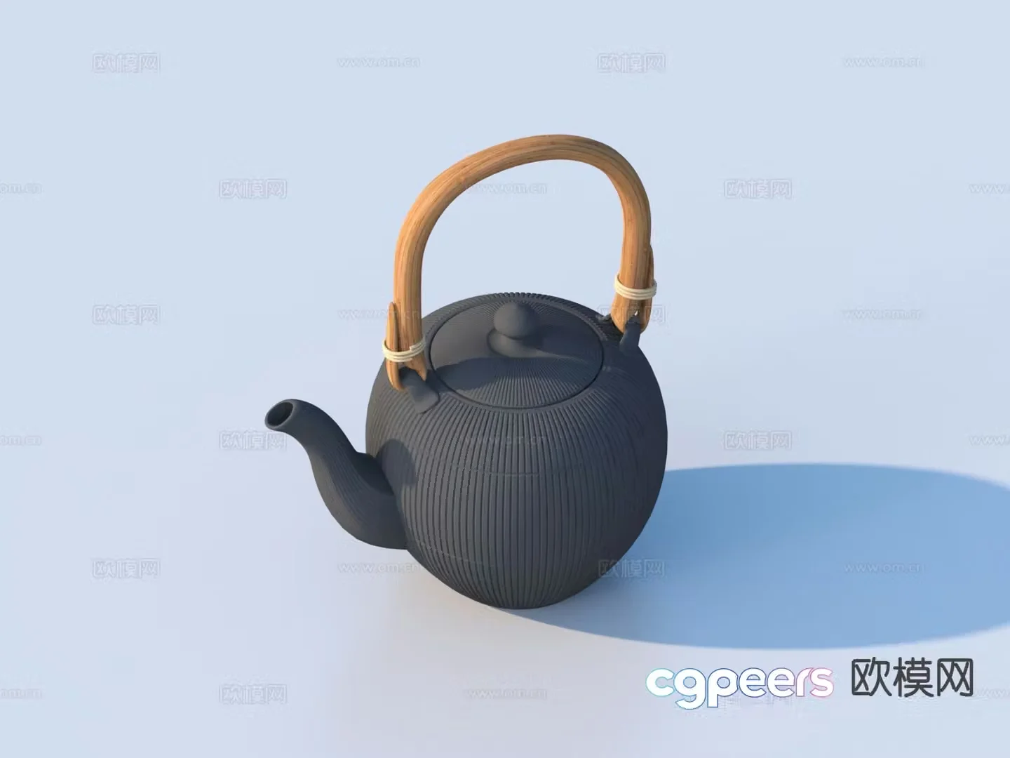 kettle iron kettle teapot tea set 3d model