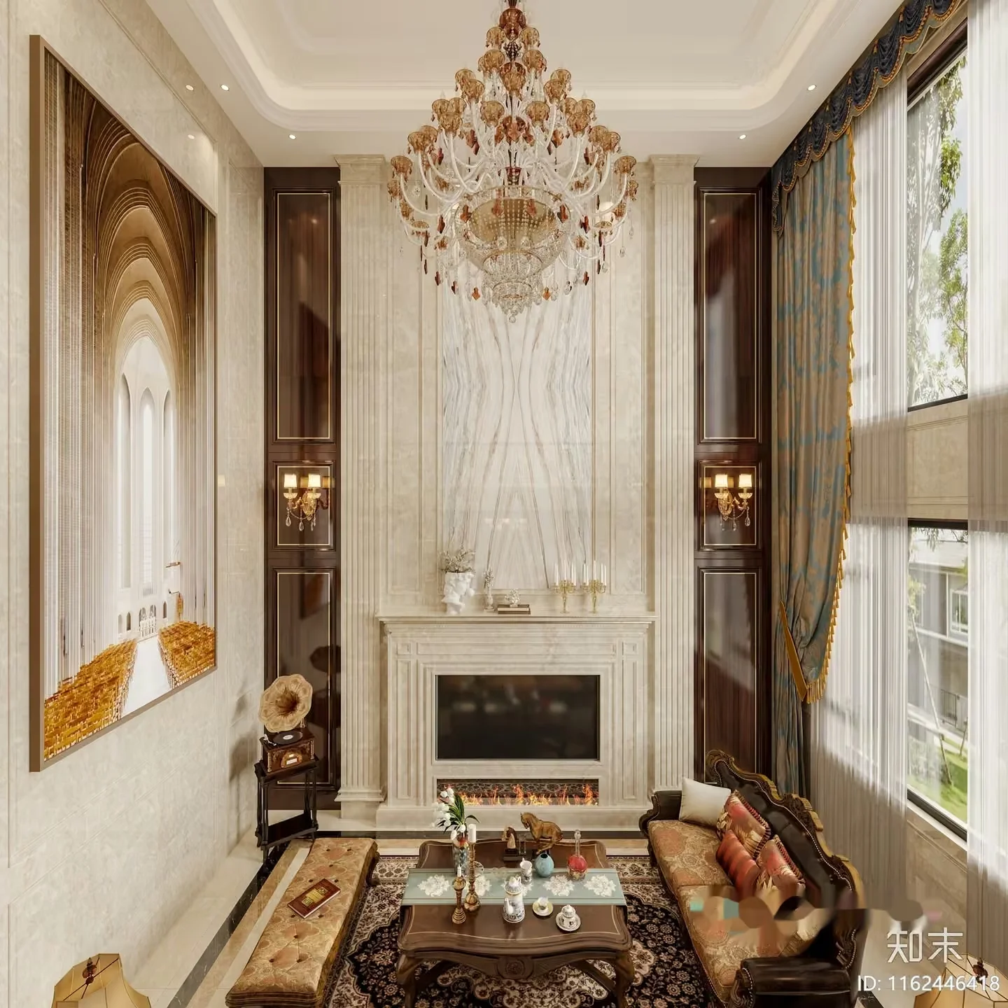 Luxurious Living Room 3D Model – 12255 – VRAY Render