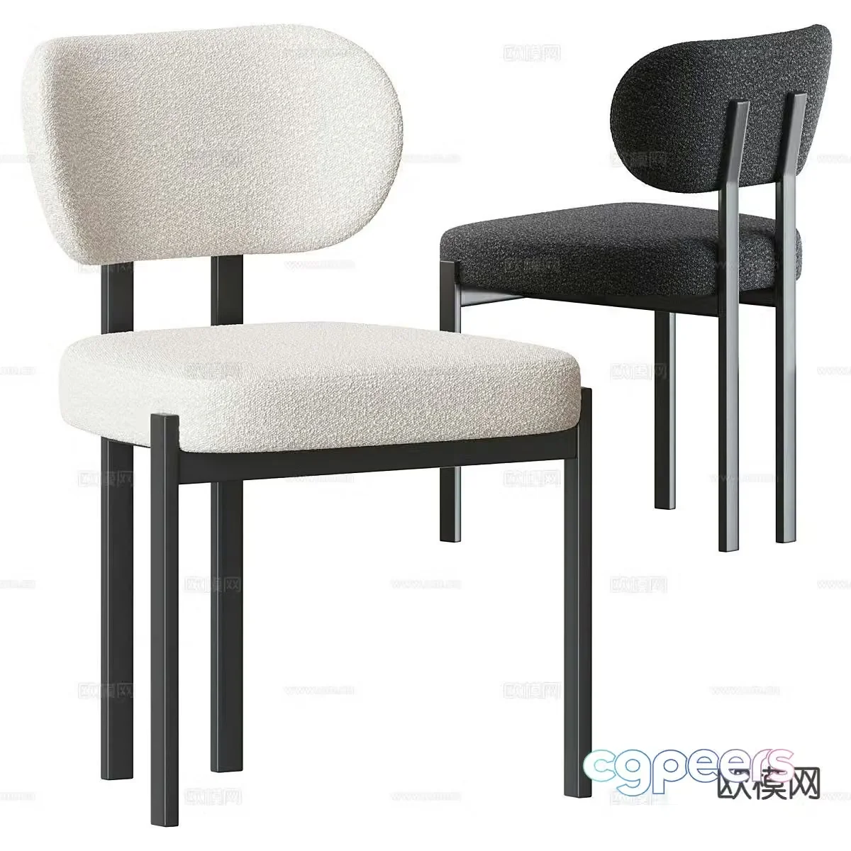Modern chair dining chair single chair 3d model