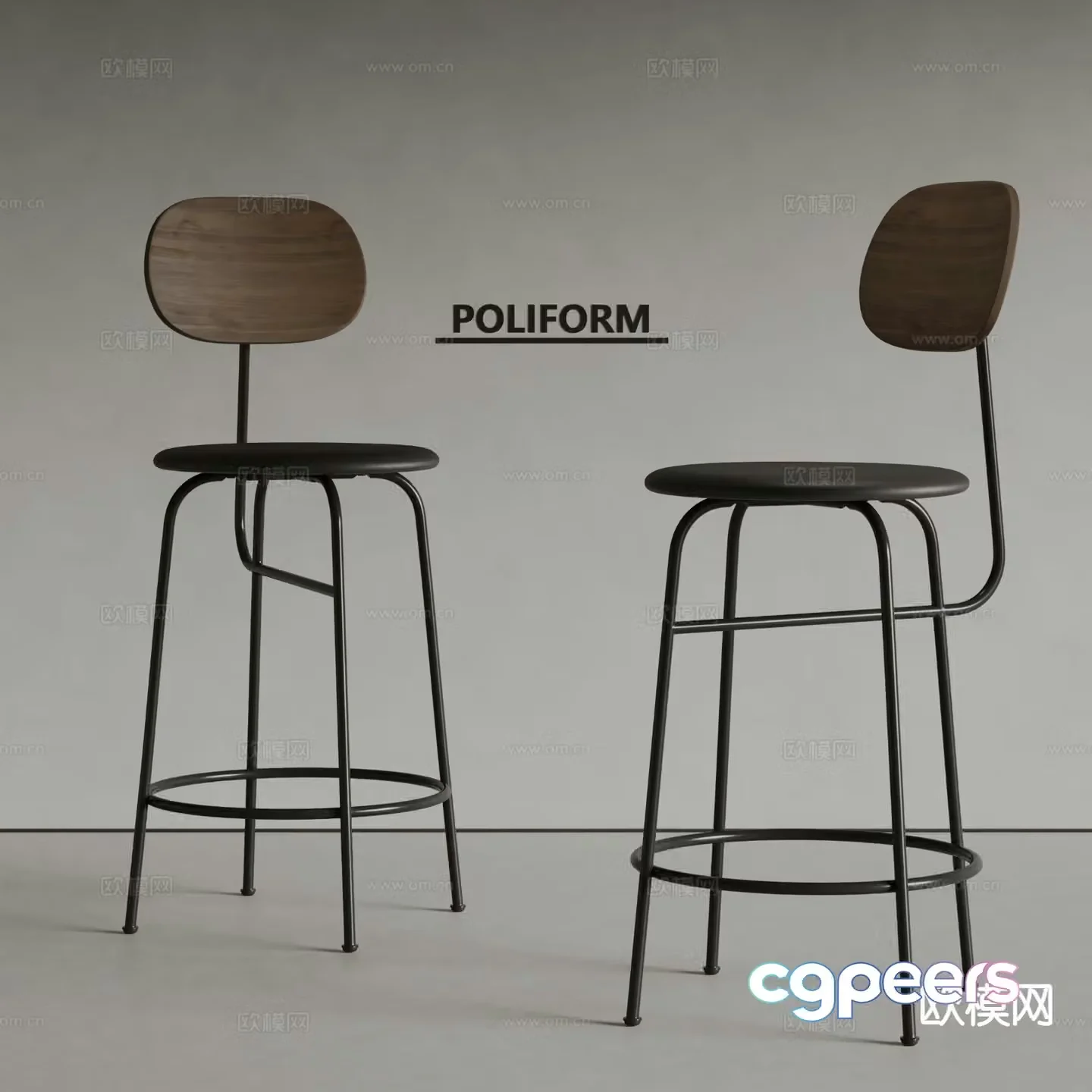 poliform Italian bar chair bar chair 3d model