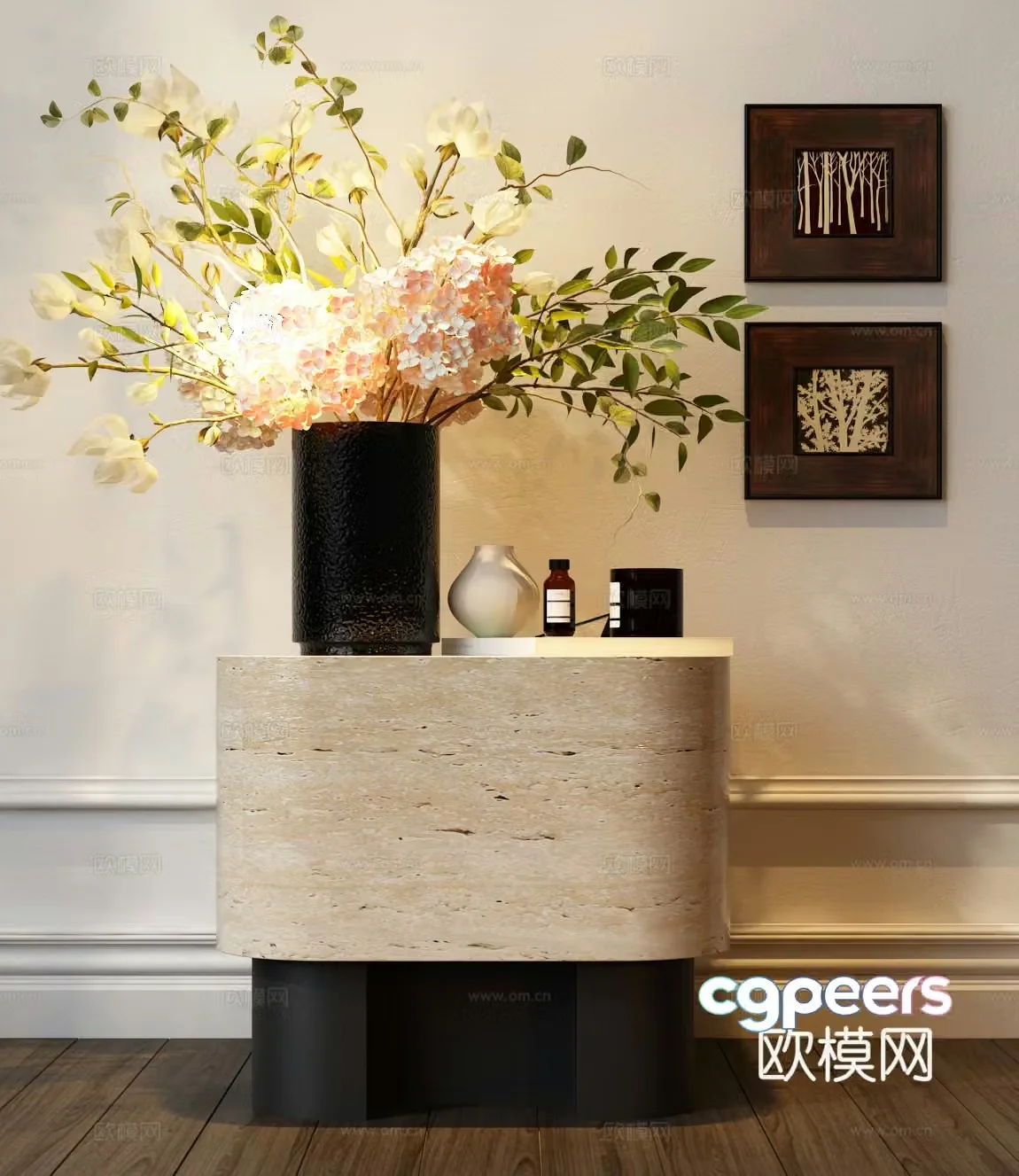Modern Italian bedside table 3d model