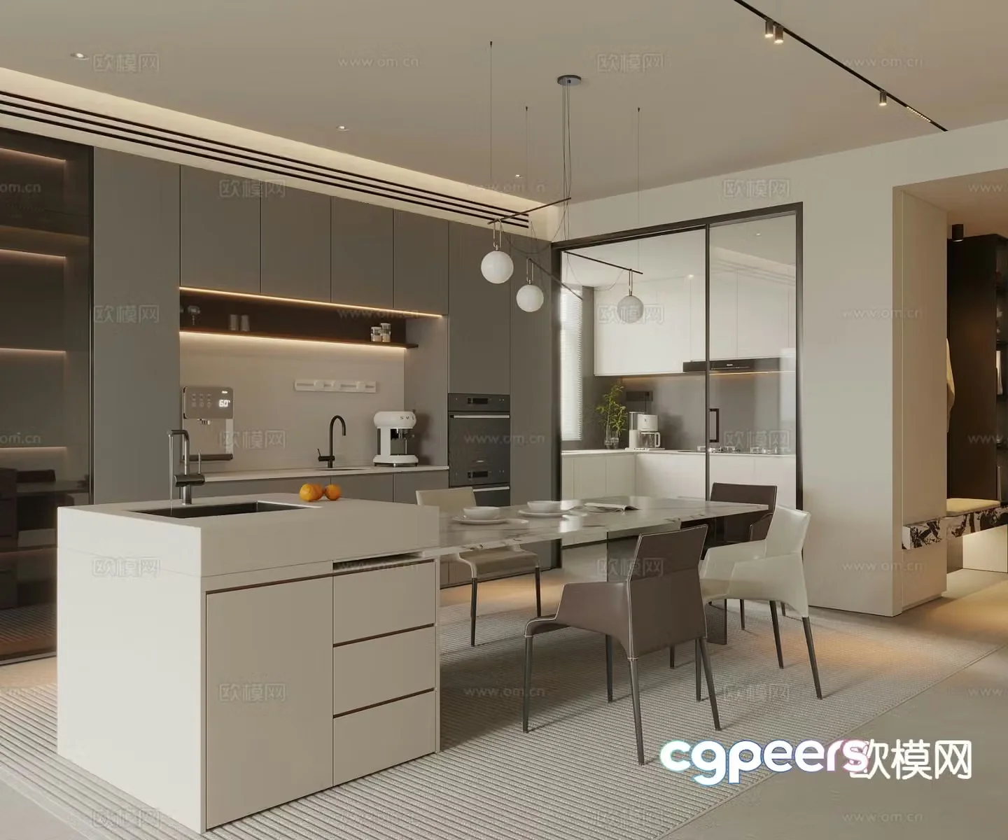 Modern restaurant 3d model