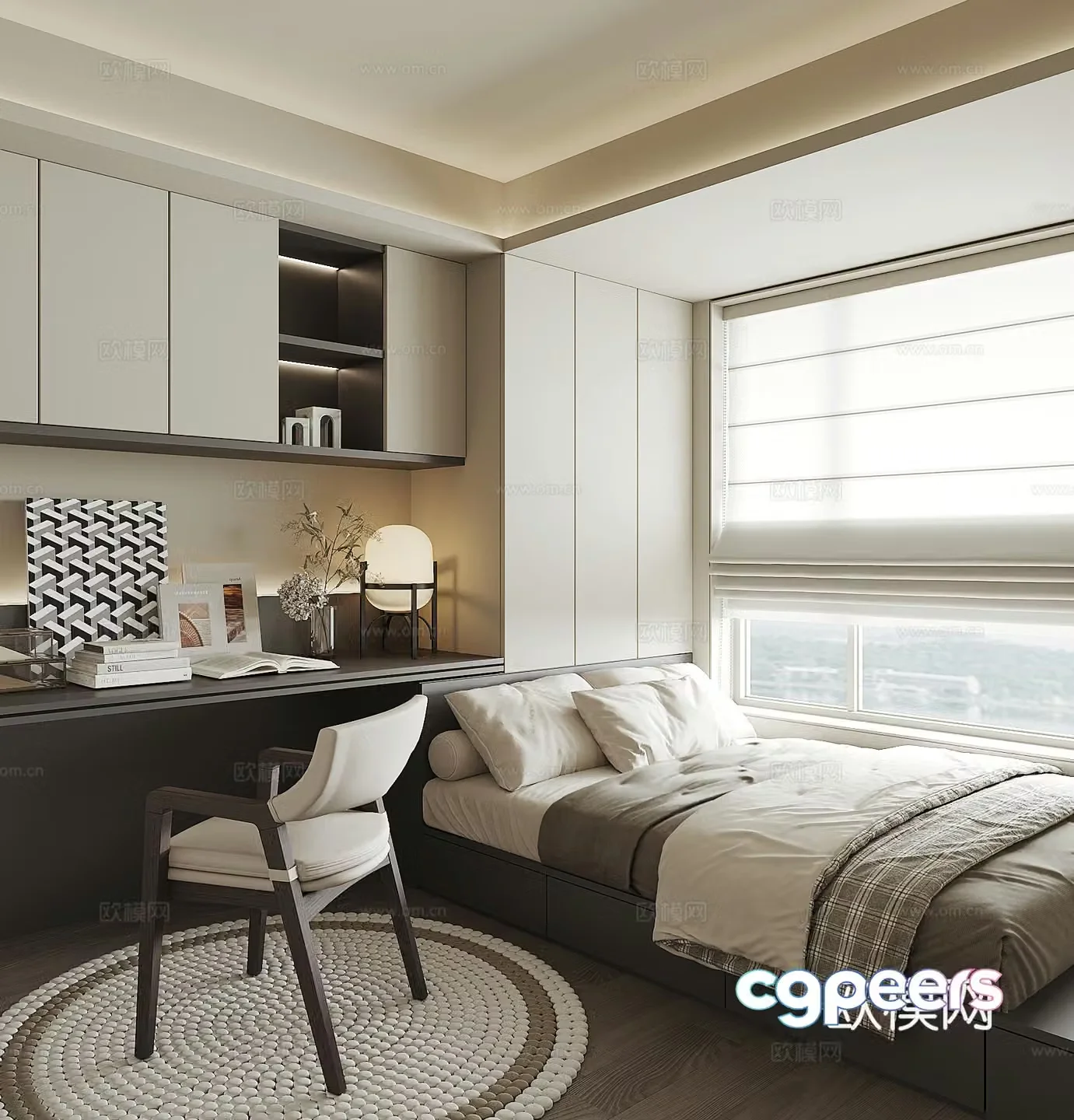 Modern tatami bedroom 3d model