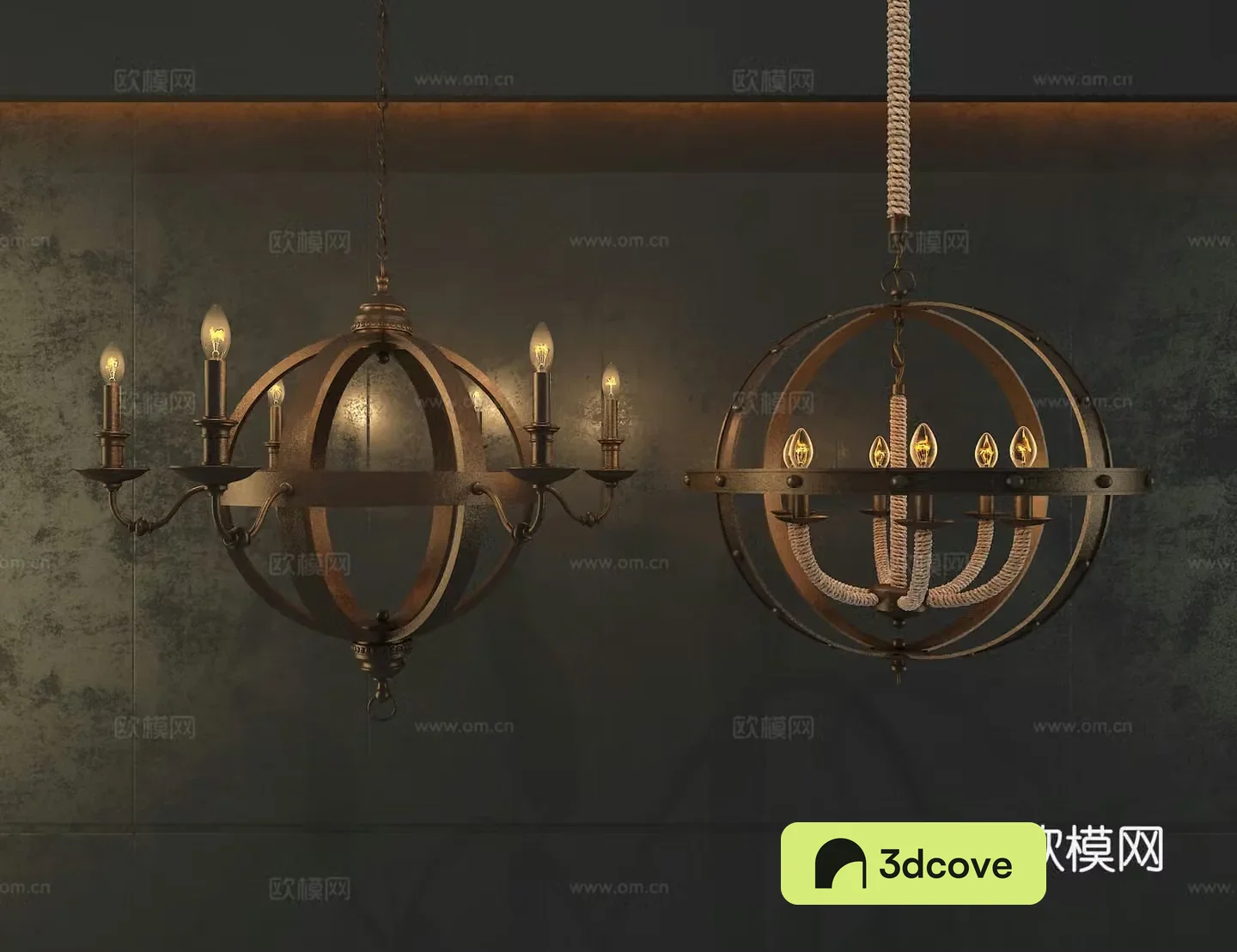 Industrial style chandelier