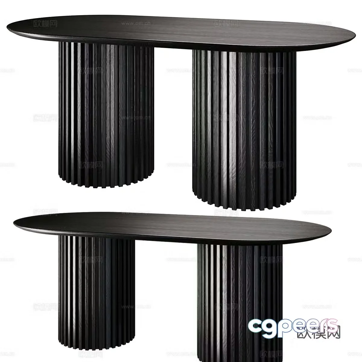 Nordic simple dining table wooden dining table 3D model