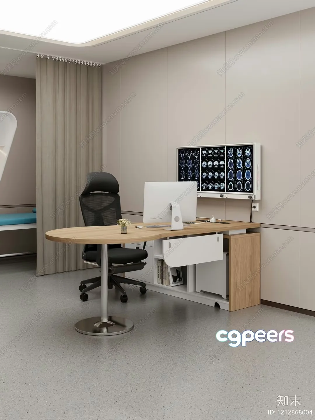 Modern Office Desk 3D Model – 3287 – VRAY Render