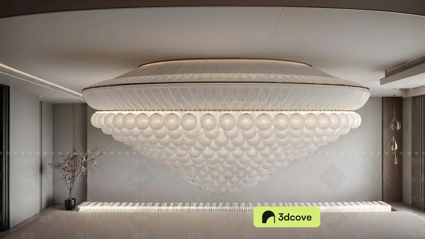 A Large White Chandelier