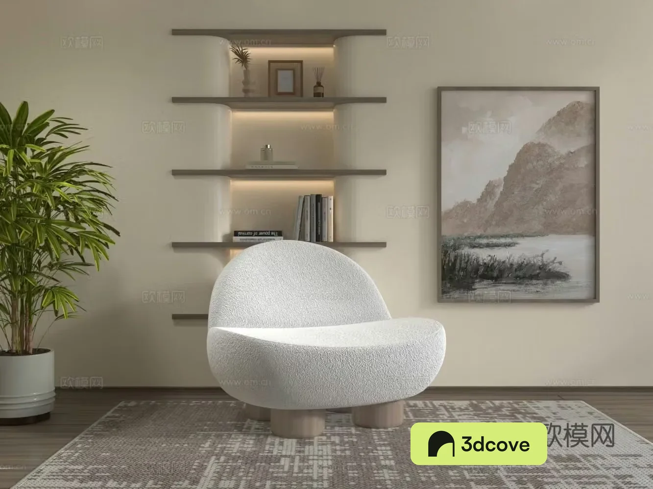Modern single velvet sofa