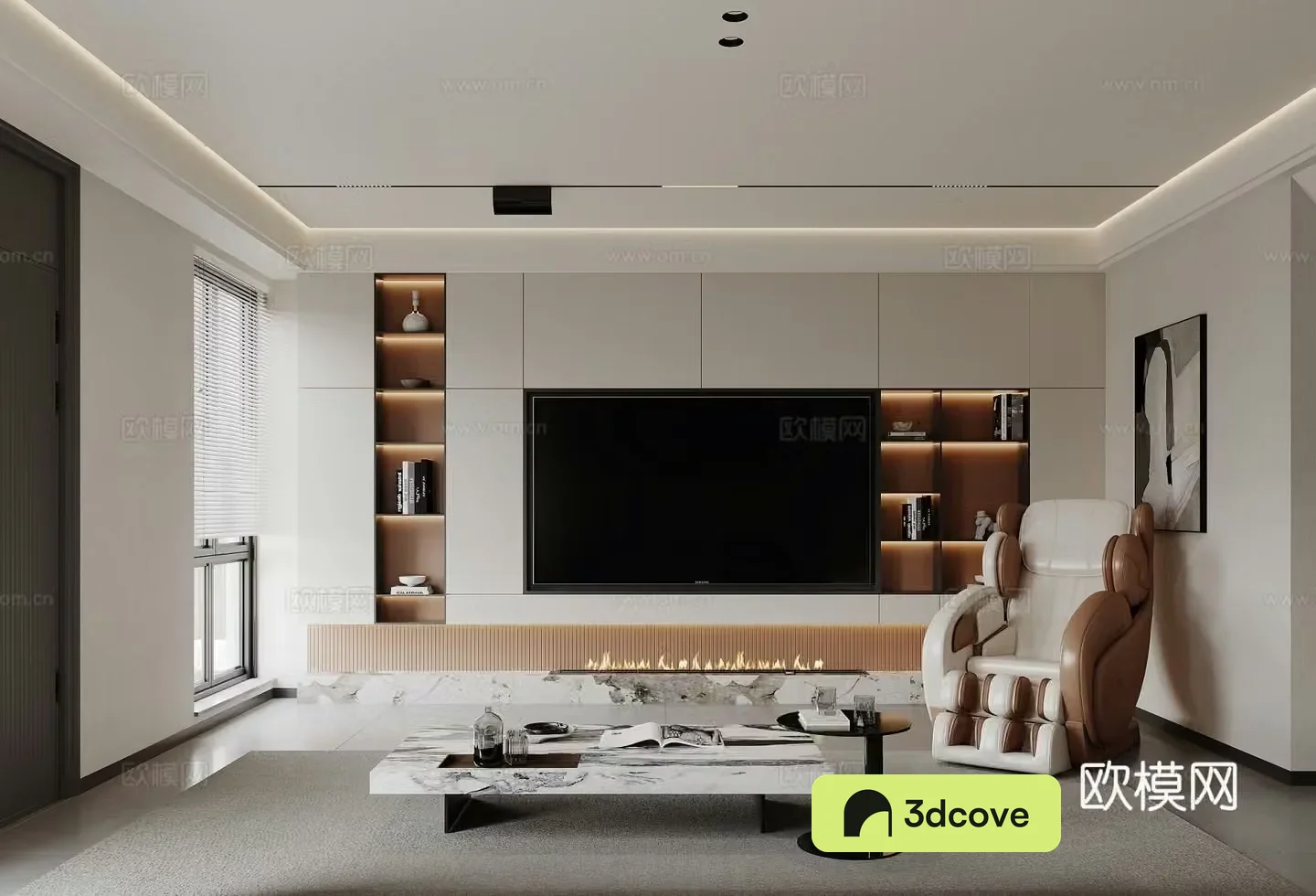 Modern living and dining room