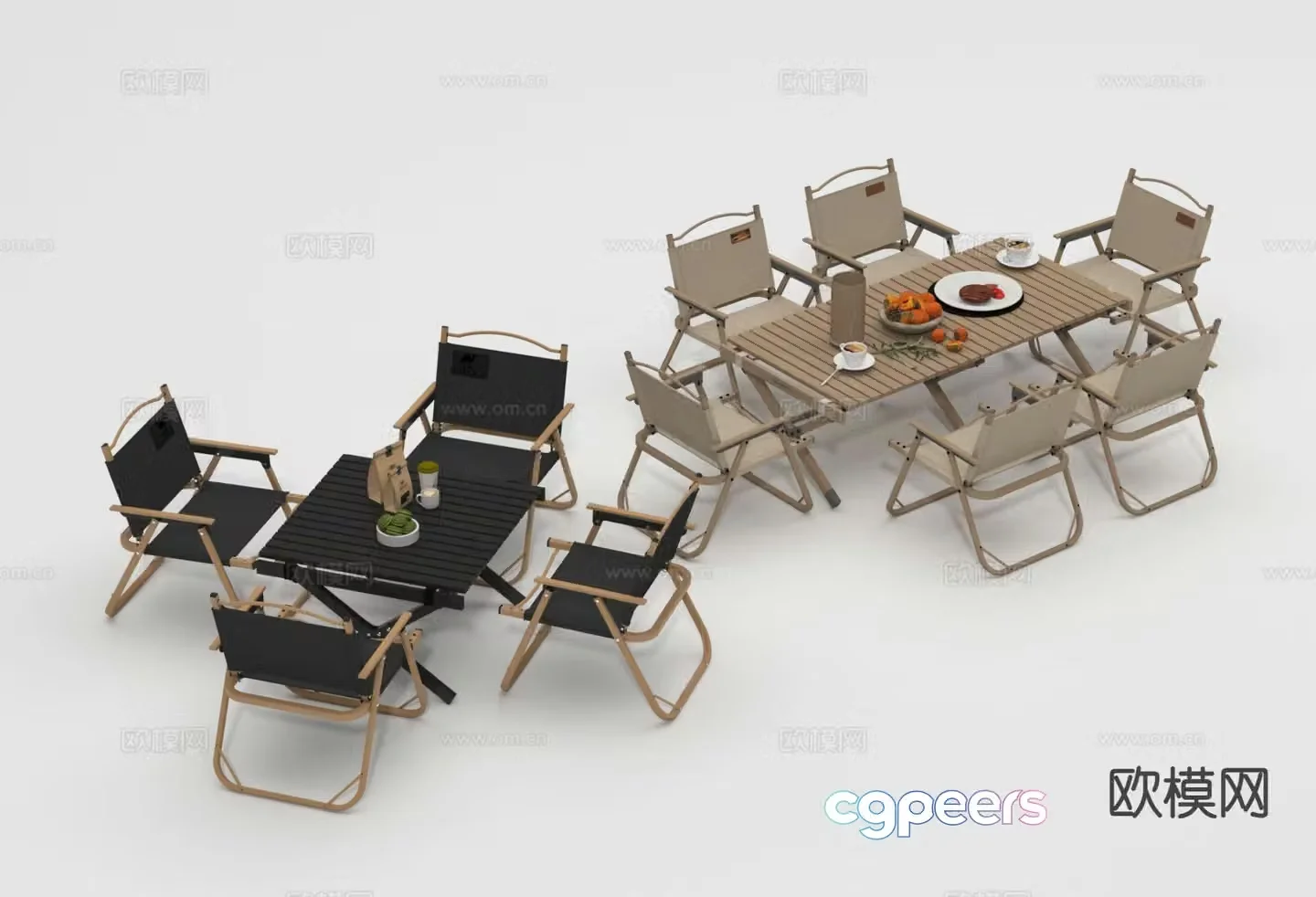 Outdoor tables and chairs Outdoor dining tables and chairs 3d model
