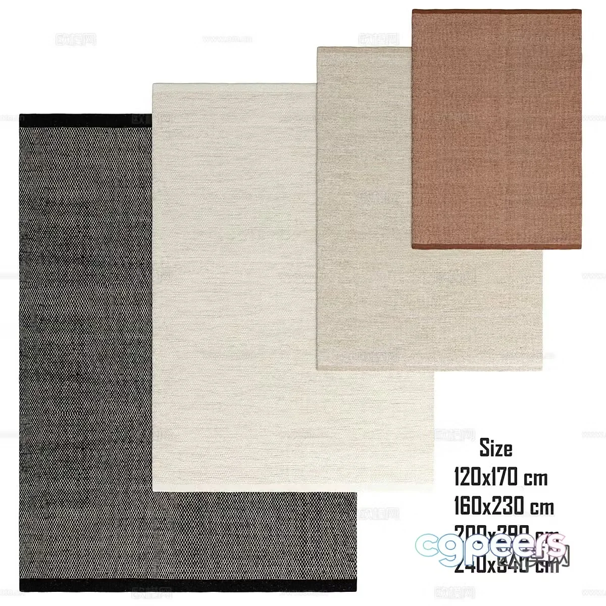 Modern Nordic art carpet 3d model
