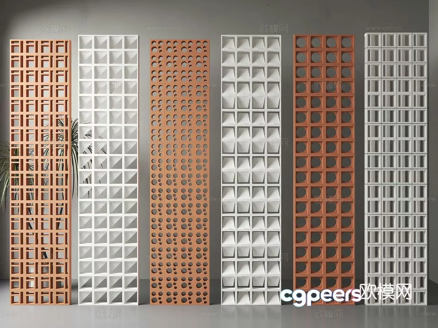 Modern cement brick partition Hollow brick Hollow brick partition Prefabricated cement brick Custom cement brick 3D model