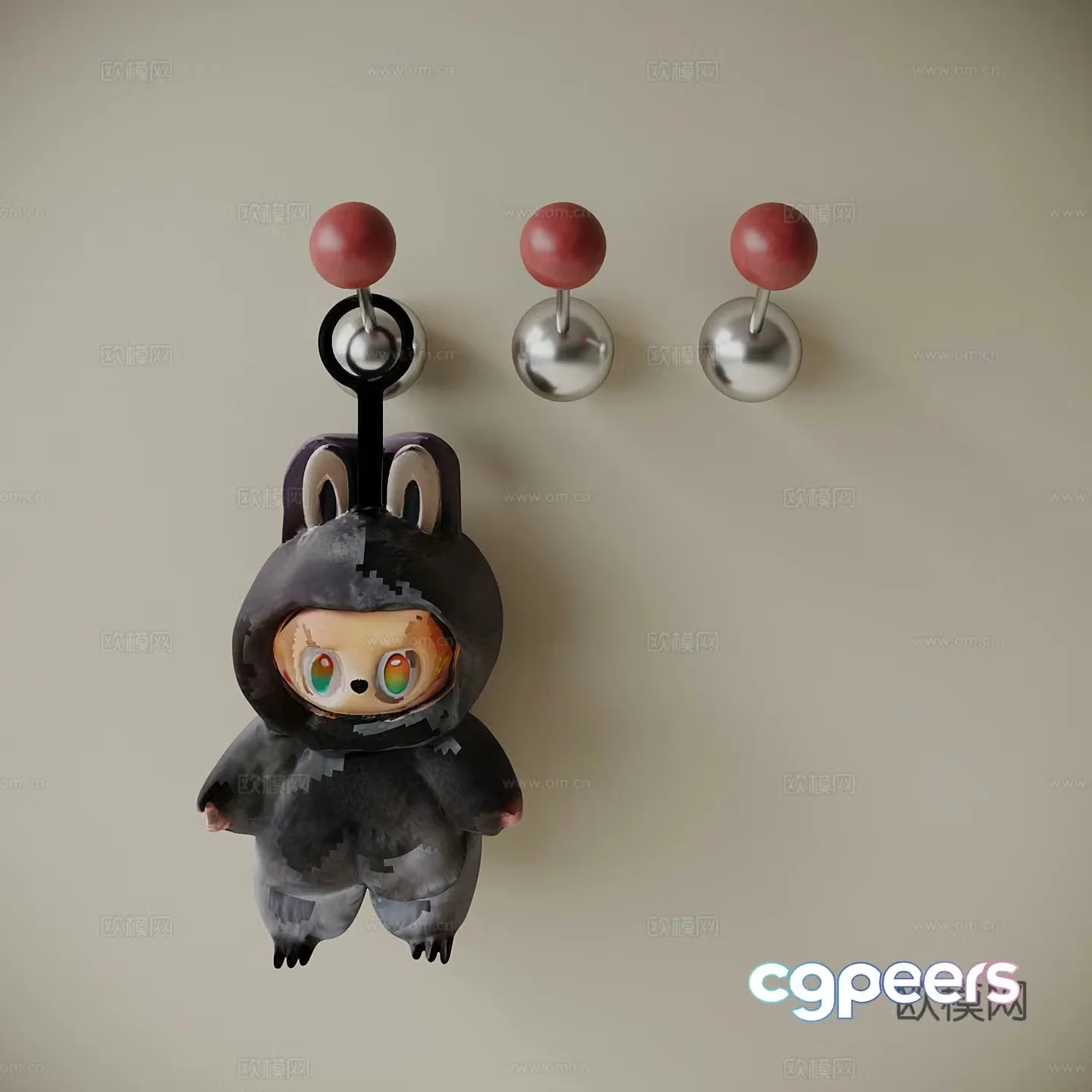 Modern hook key doll 3d model
