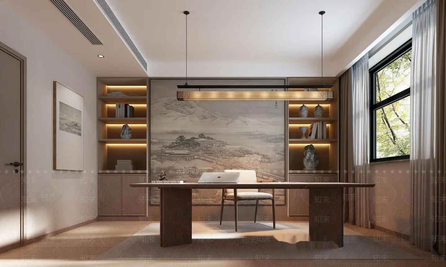 Modern Office Space 3D Model – 21460 – VRAY Render