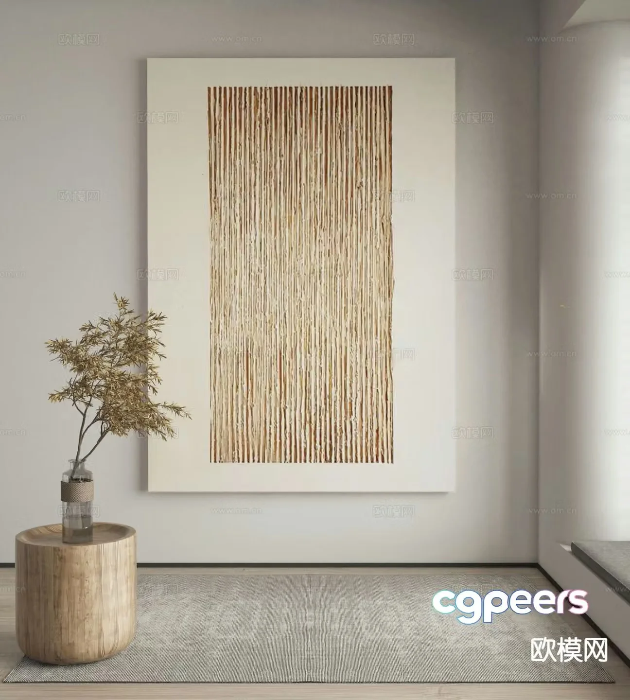 Modern texture painting decorative painting 3d model