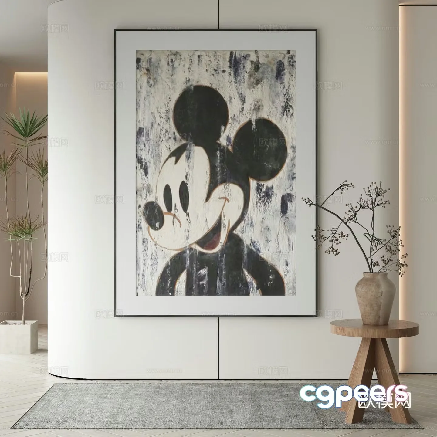 Modern Wasabi Hanging Painting Oil Painting 3D Model