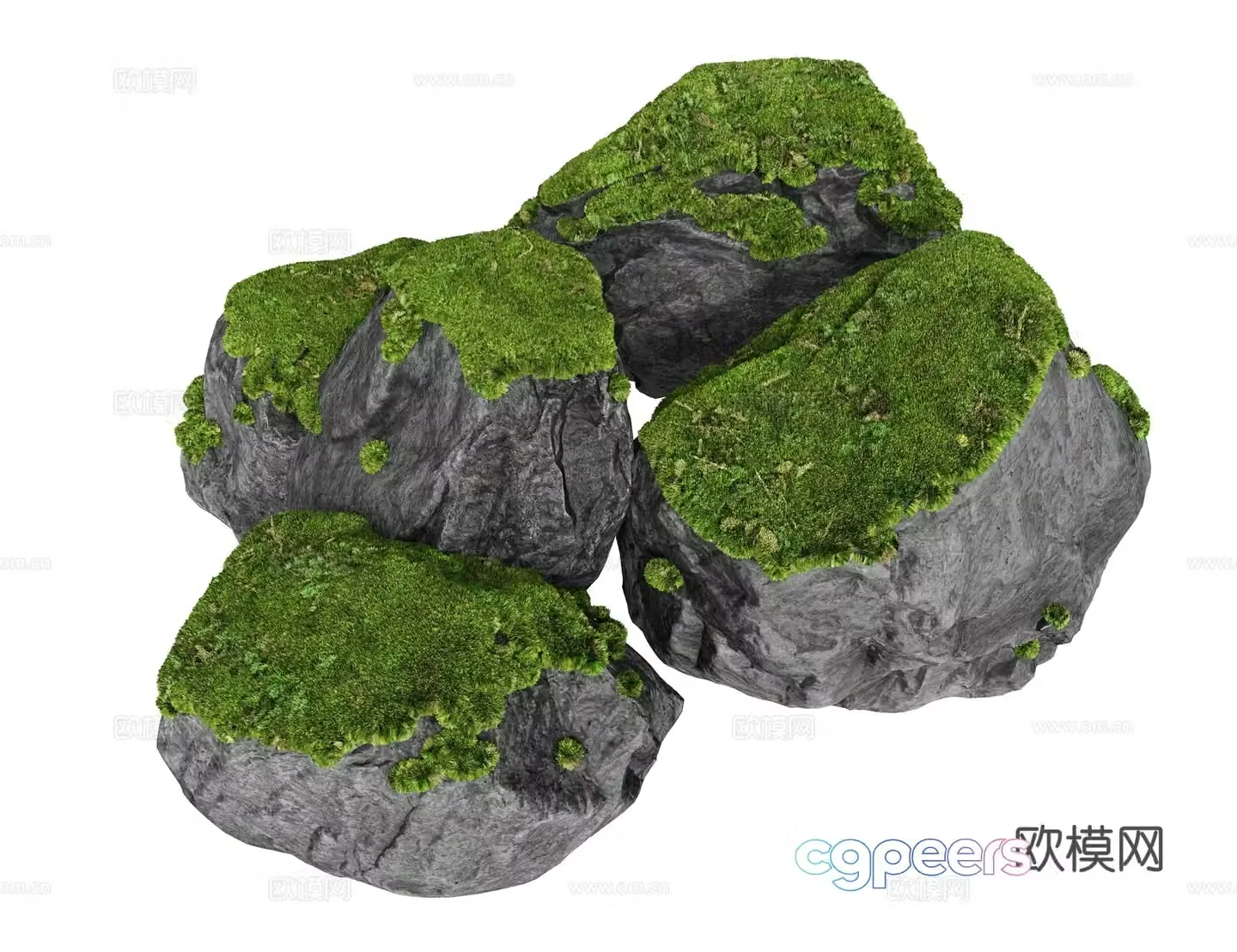 Moss Landscape Stone 3D Model