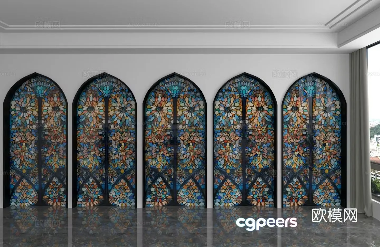 Modern background wall 3d model