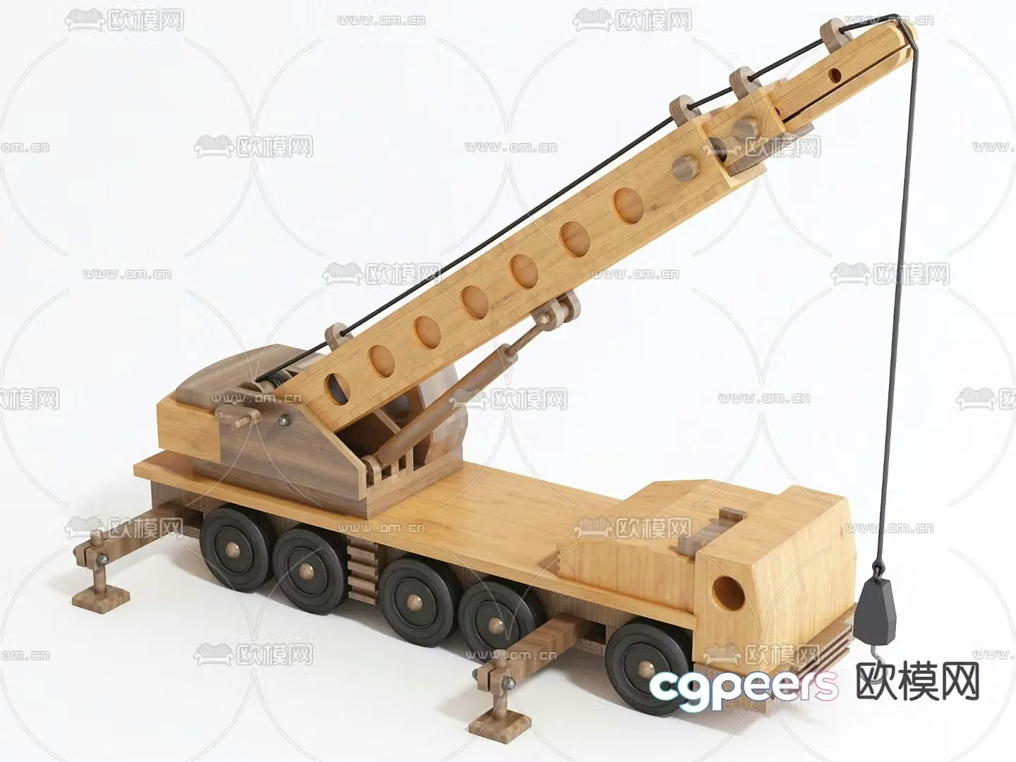 toy crane toy car 3d model