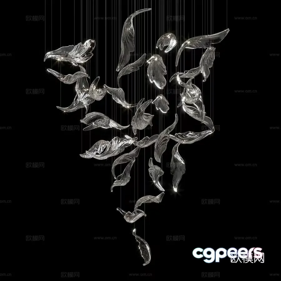 A Crystal Chandelier 3D Model – 13541 – VRAY Render