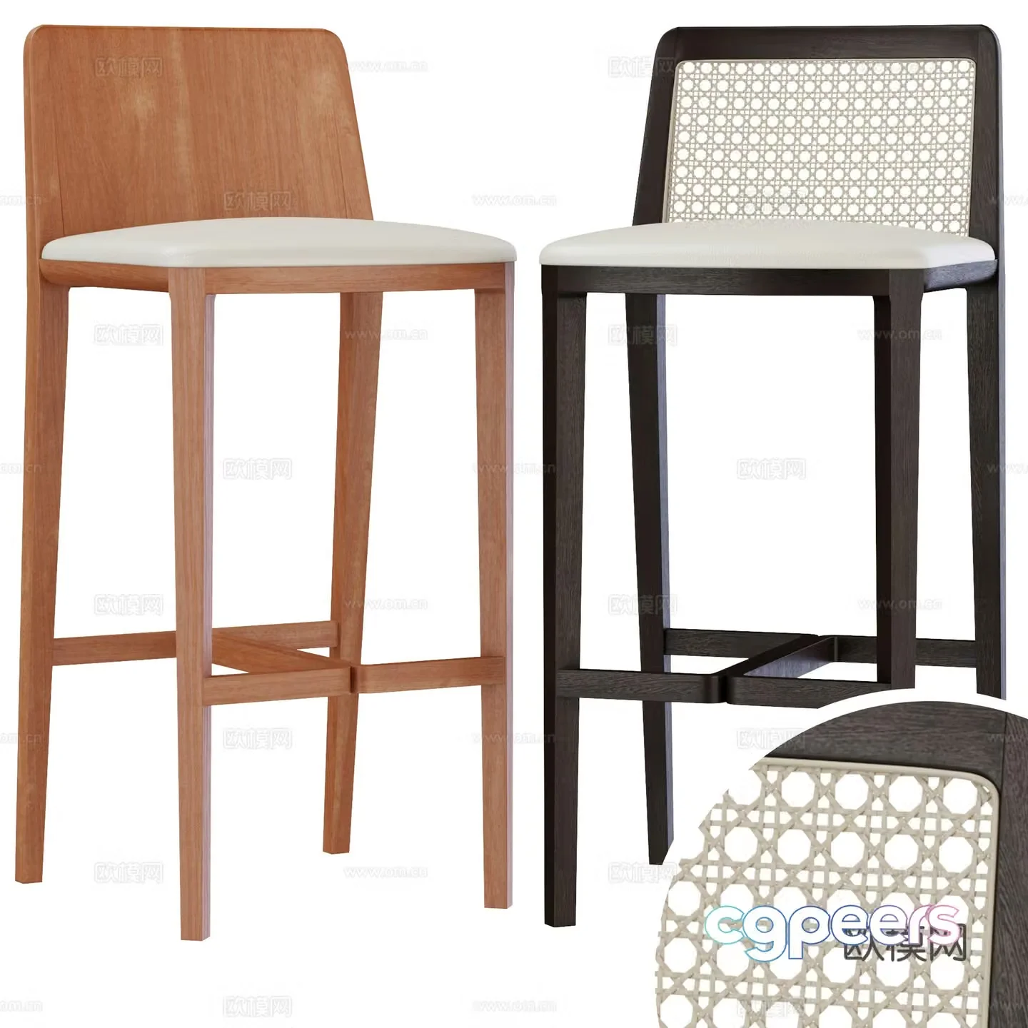 New Chinese style bar chair 3D model