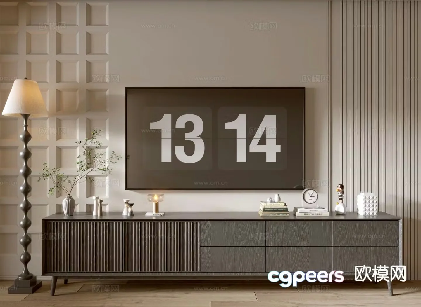 Medieval style TV cabinet 3D model