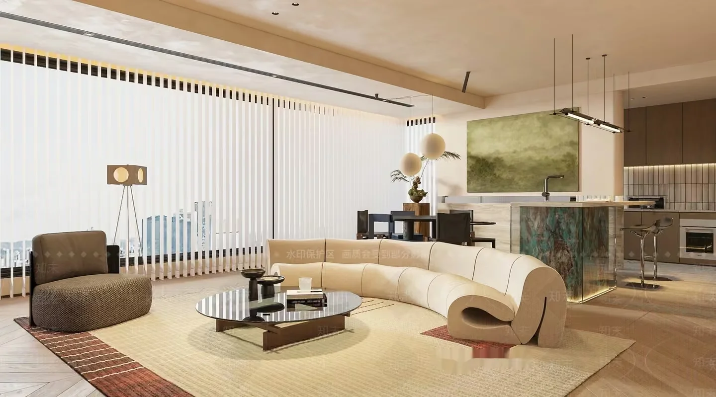 Modern Living Room 3D Model – 9824 – VRAY Render