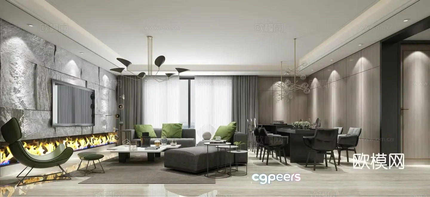 Modern living room Living room 3d model
