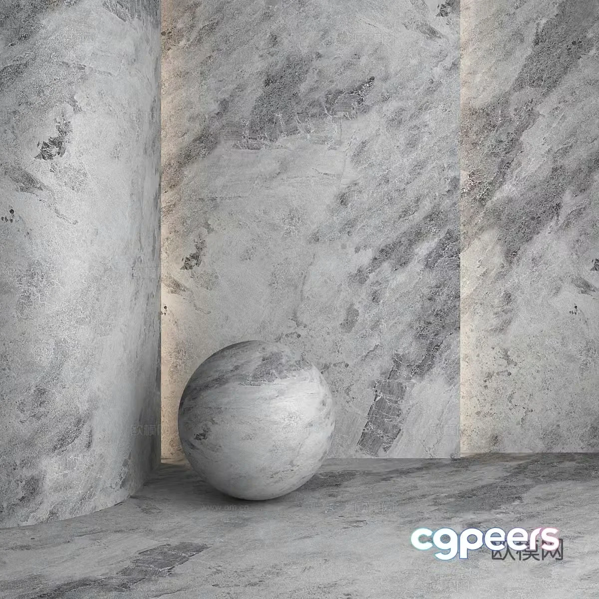 3D model of rock slab marble tile material